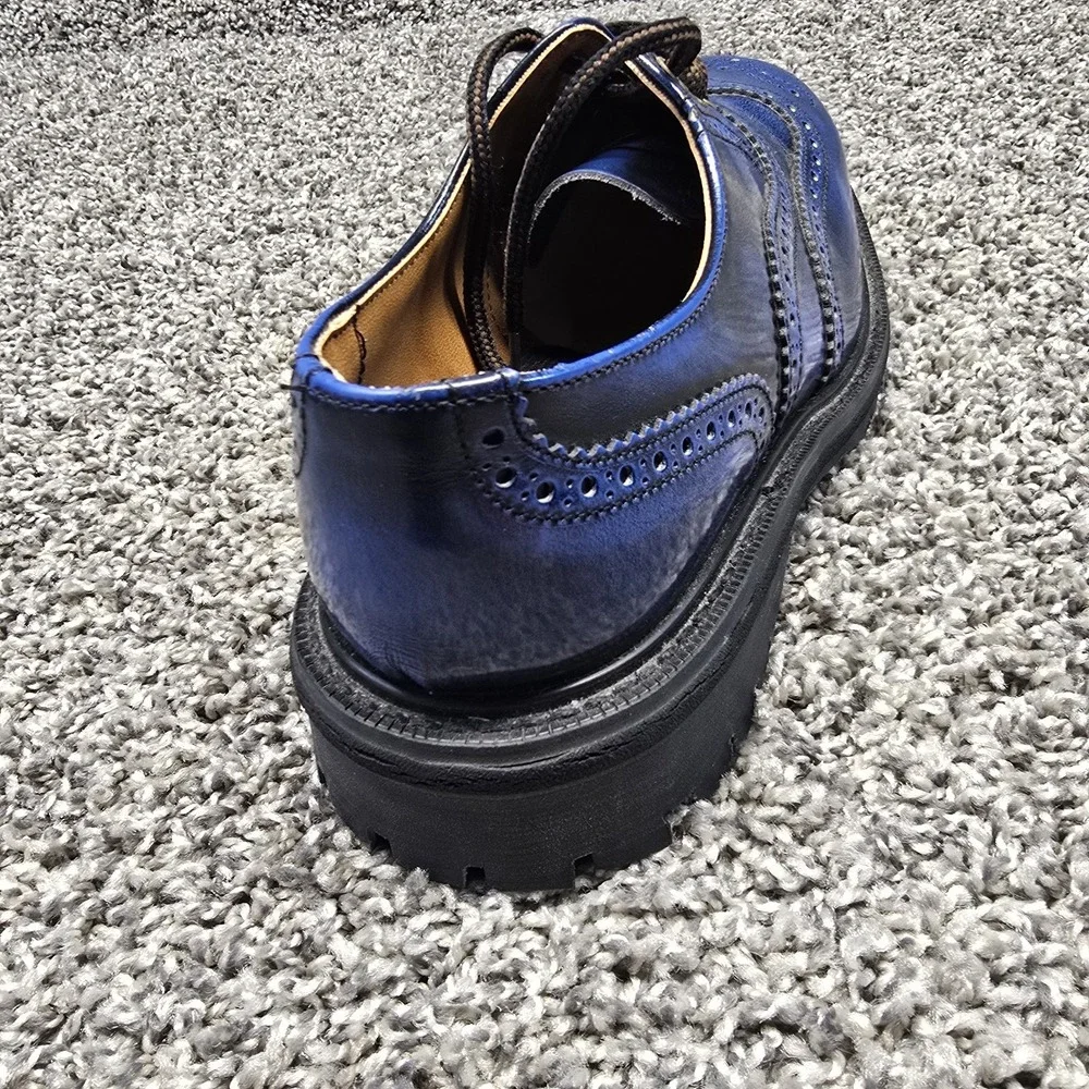 Gladiator England wingtip brogue shoes Uk‎ 7/US 7.5M-9W 90s Grunge Navy Blue